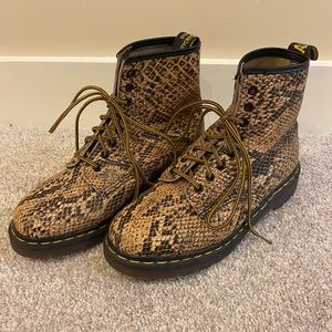 COPY - Vintage Snakeskin Print Dr. Martens Boots
